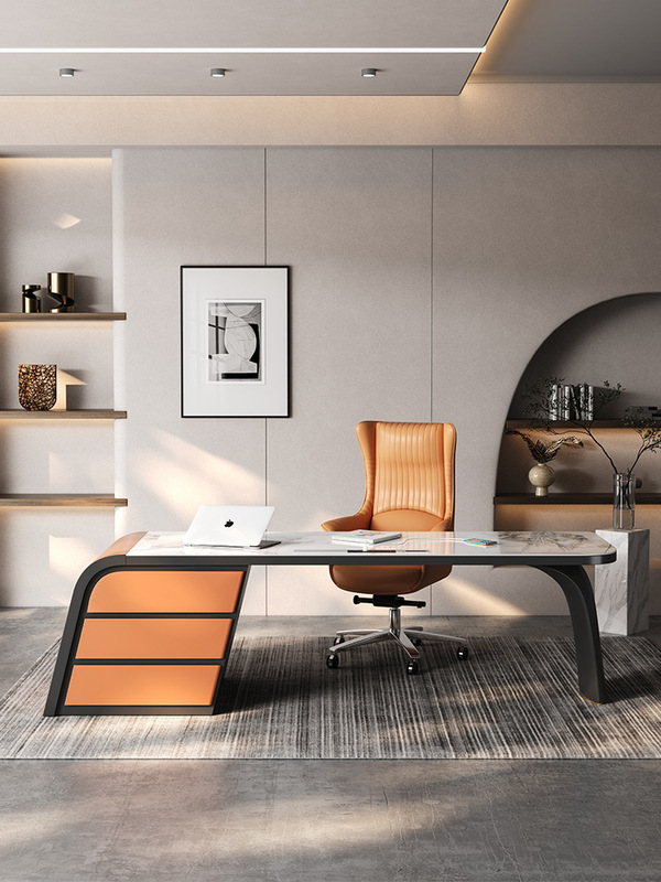Italian Rock Board Desk Light Luxury Study Desk Designer Modern Simple Computer Desk Advanced Writing Desk