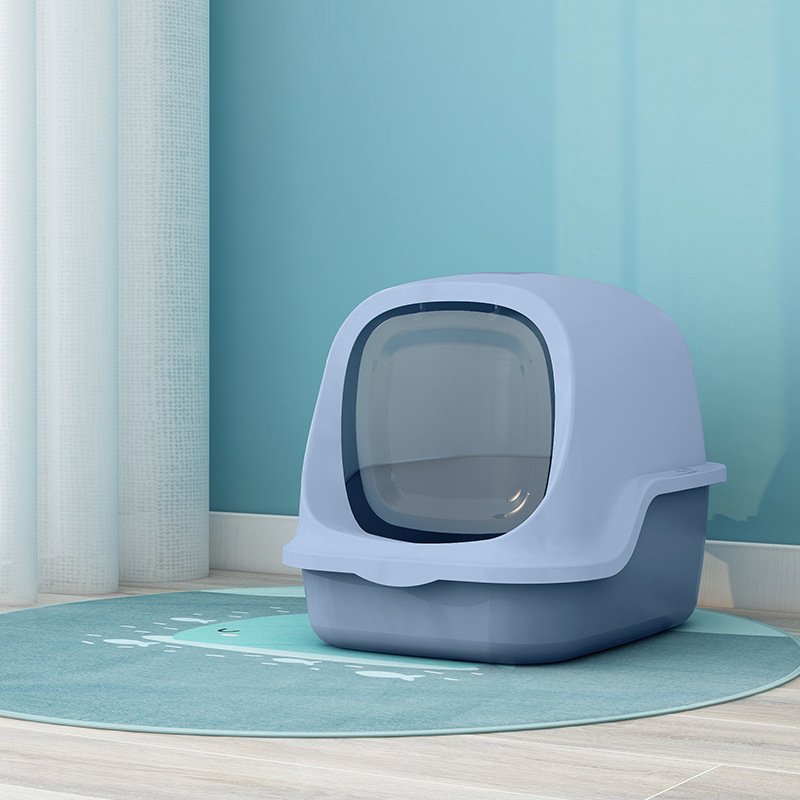 En stock al por mayor cerrado gato inodoro entrada grande completamente cerrado gato caja de arena gato grande inodoro gato suministros