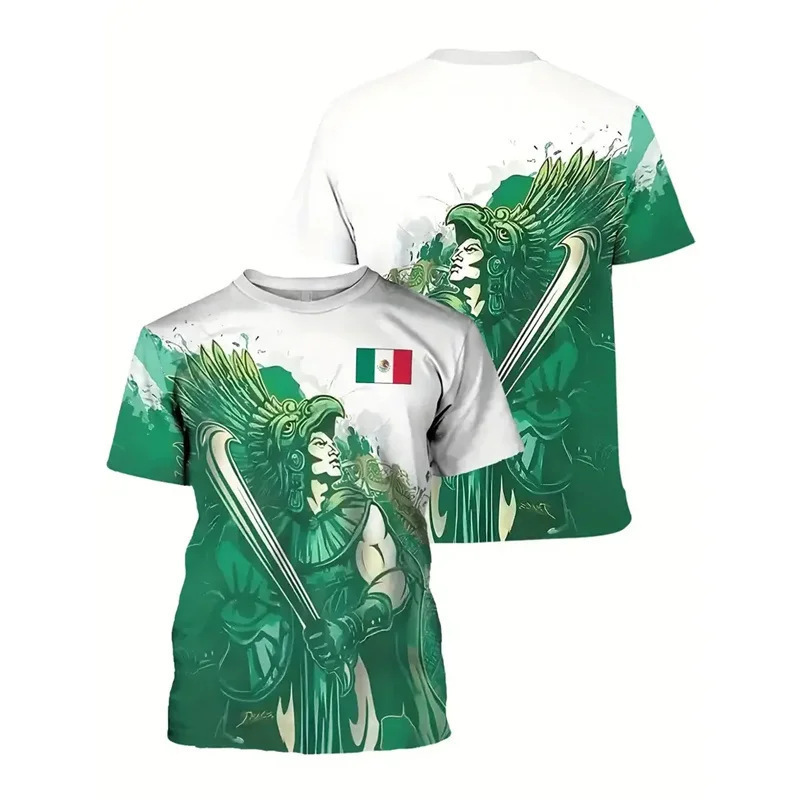 Mexico Flag Eagle T-Shirt Men's Fashion 3D Printed T-Shirt Boxing Football Oversized T-Shirt Sports Mexico Flag Eagle T-Shirt Men's Fashion 3D Printed T-Shirt Boxing Football Oversized T-Shirt Sports
