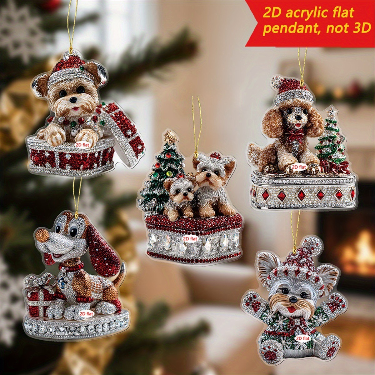 Nuevos productos transfronterizos Santa decoración colgante de Navidad árbol de Navidad decoración para el hogar colgante acrílico 2D image 2