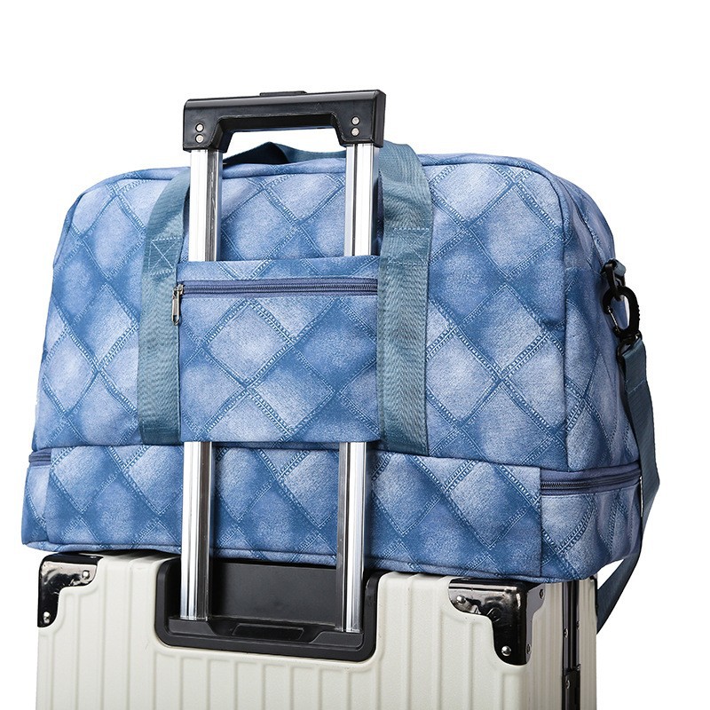 Bolsa de viaje de tela Oxford moda femenina retro ocio bolsa de almacenamiento de gran capacidad viaje de corta distancia bolsa de fitness de separación seca y húmeda