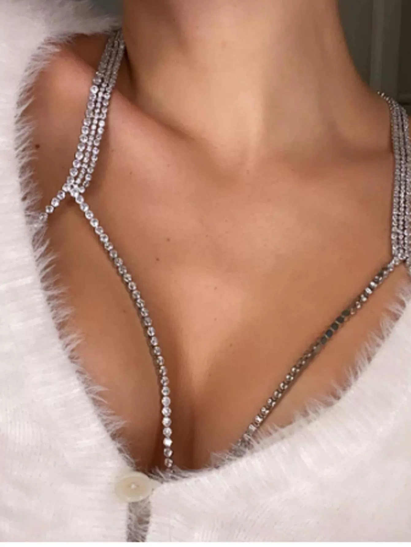 Трансграничный новый стиль со стразами нагрудная цепочка креативный стильный бюстгальтер сексуальная цепь тела body chain