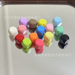 Painted 10mm Diagonal Small Square Beads DIY Kidsren's Hair Rope Jewelry Mobile Phone Chain Bag Hanging Key Chain Material