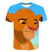 2023  歐美跨境夏季男裝新款 動畫獅子王3D數碼印花T恤