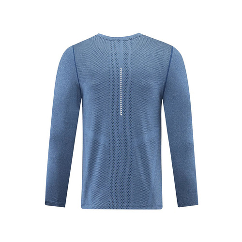 Spring and Autumn Long Sleeve Men's Sports T-shirt, Quick-drying Breathable Running Top, Fitness Apparel, European and American Amazon Training Shirt