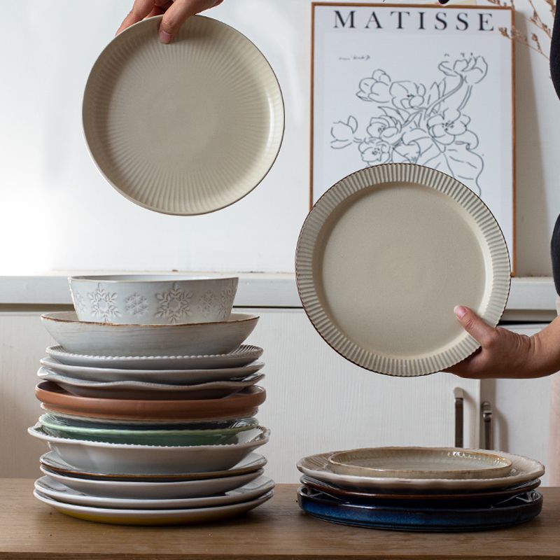 Inventory processing ceramic plate dish suit household plate Rice Bowl vintage tableware Nordic ceramic slightly flaw