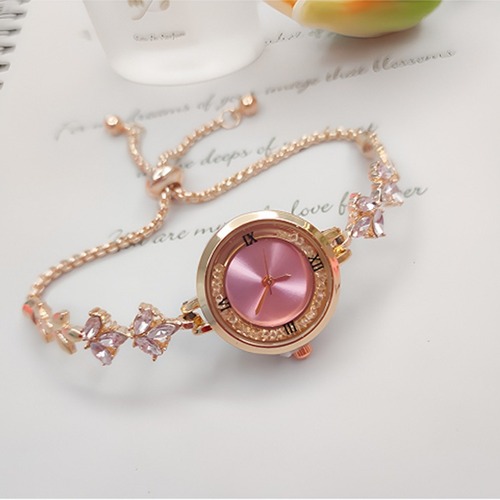 2024 New Fashion Rhinestone Quicksand Diamond Women's Watch Freely Adjustable Bracelet Watch Women's Quartz Watch Wholesale