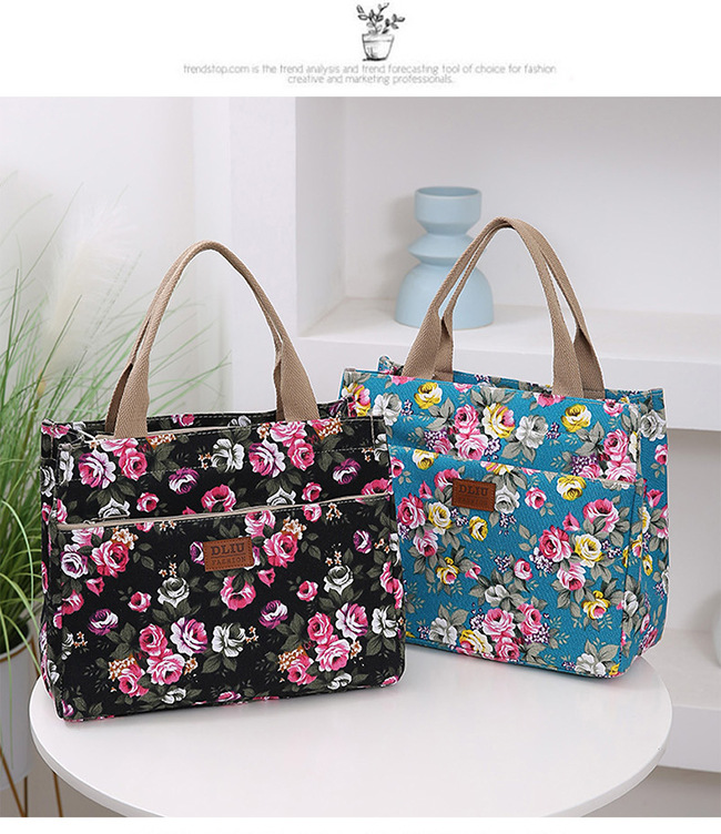 New Portable Canvas Large Bag Office Worker Tote Bag Ethnic Style Bag Large Capacity Document Bag