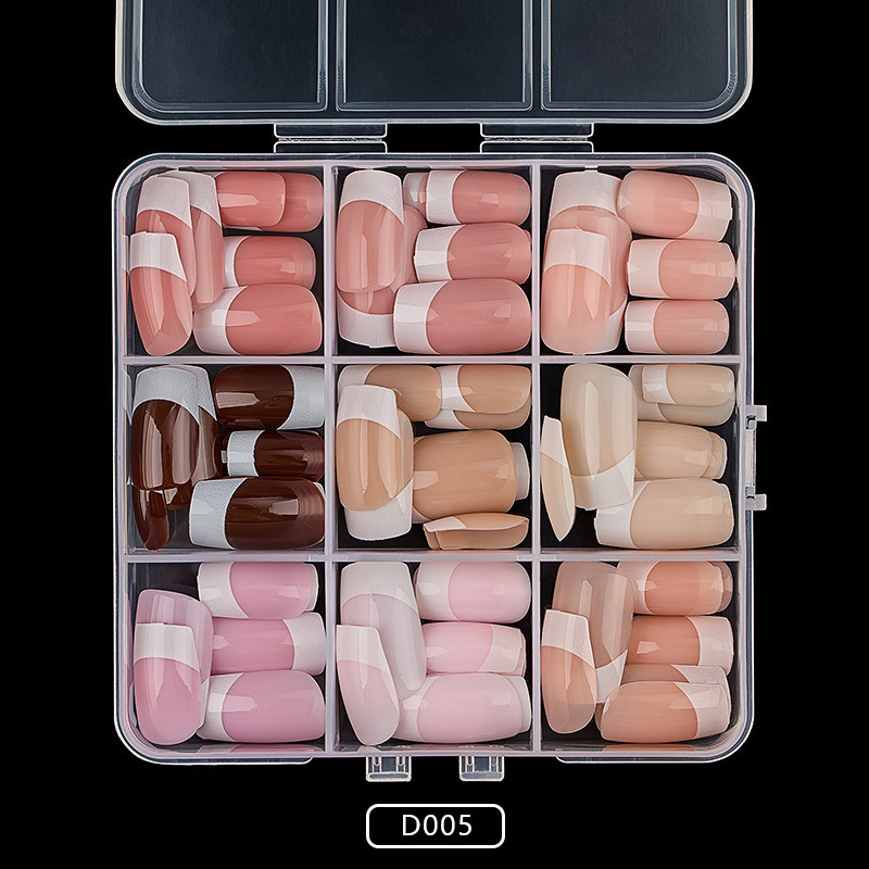 Solid Color French Nail Patches Cross-Border Amazon Supply Nail Patches 9 Colors Boxed Glossy Nail Patches 108 Pieces Solid Color French Nail Patches Cross-Border Amazon Supply Nail Patches 9 Colors Boxed Glossy Nail Patches 108 Pieces