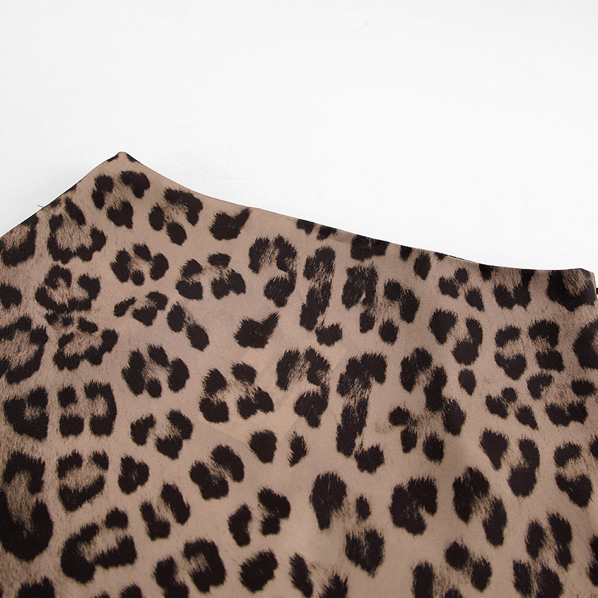 210g Weight Maxi Long Dress Dress Length Type Skirt Dresses Type Polyester Fabric Type Mid Waist Waist Line Inelastic Elasticity Holiday, Date Occasion Slim Fit Type Leopard Pattern Summer Season Women's Gender Zipper Design Streetwear Style Summer Streetwear Leopard Polyester Maxi Long Dress Skirts 5