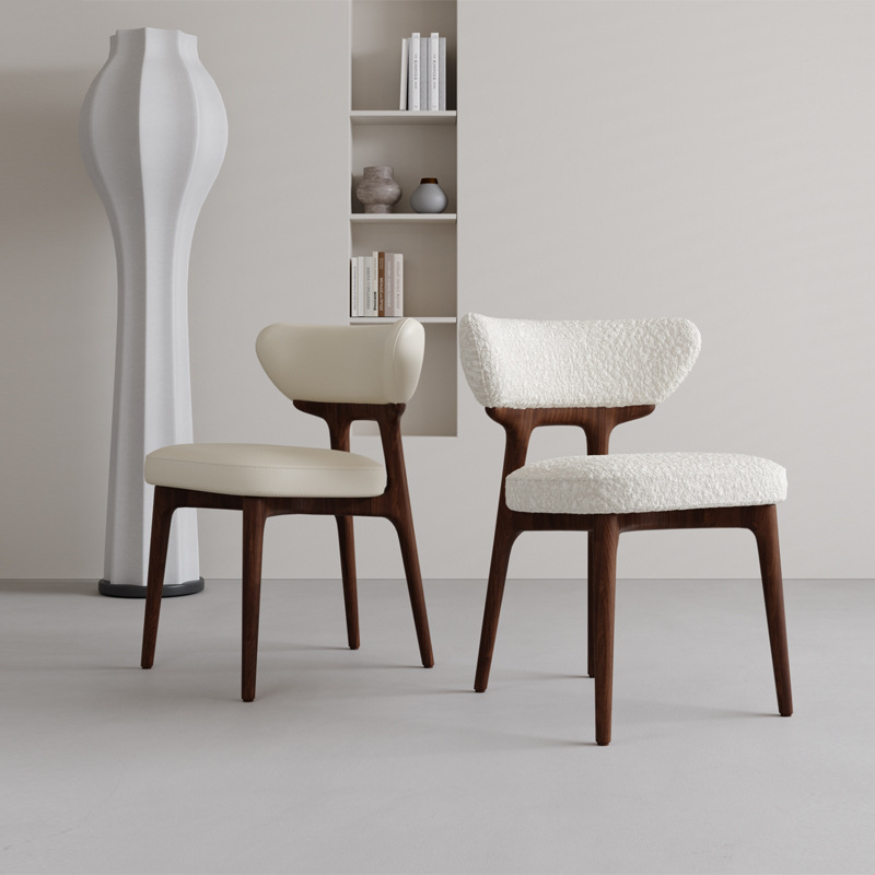 Silla de comedor de madera maciza Danfansi para el hogar Silla de fresno de cuero de diseño de estilo antiguo Silla de respaldo de apartamento pequeño simple