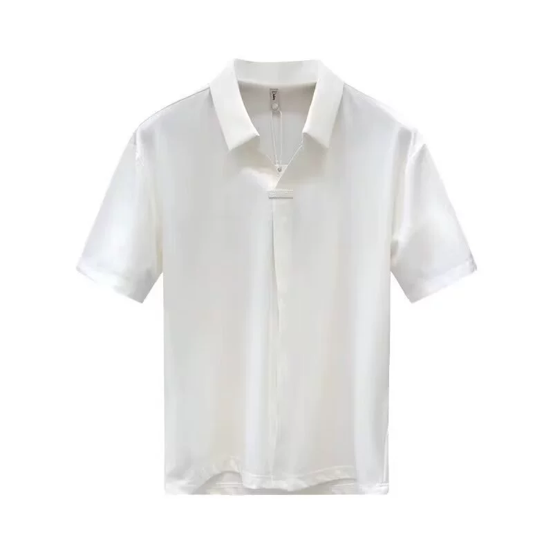Мужская шелковистая эластичная футболка с коротким рукавом, Slim fit