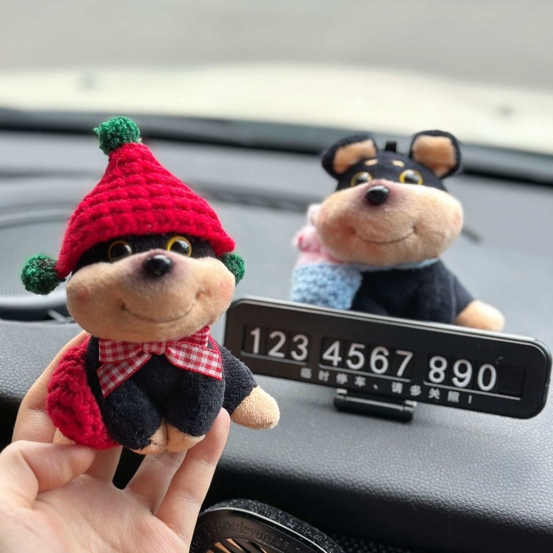 Tarjeta de teléfono móvil abeja cachorro estacionamiento temporal lindo decoración de automóvil de alta calidad regalo creativo 2024 nuevo