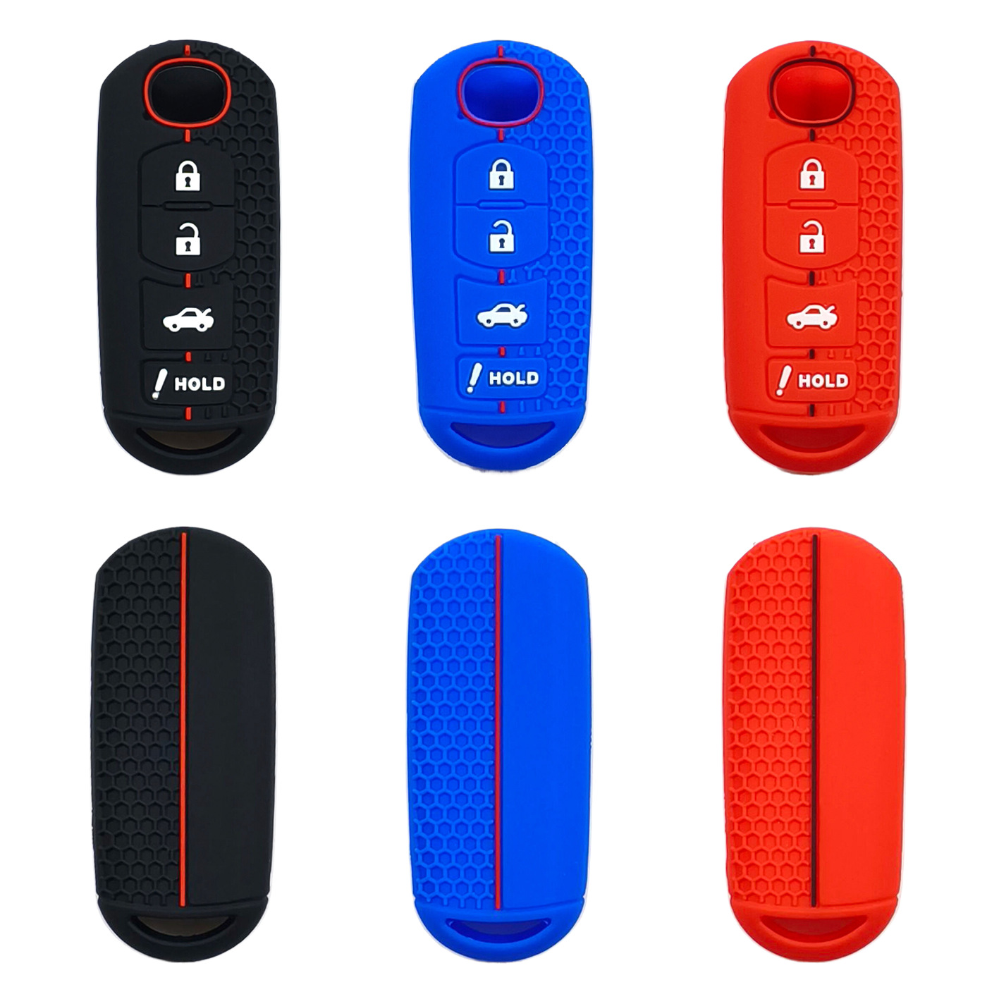 适用马自达昂克塞拉智能4键钥匙套马6阿特兹CX4CX5蜂窝硅胶钥匙包