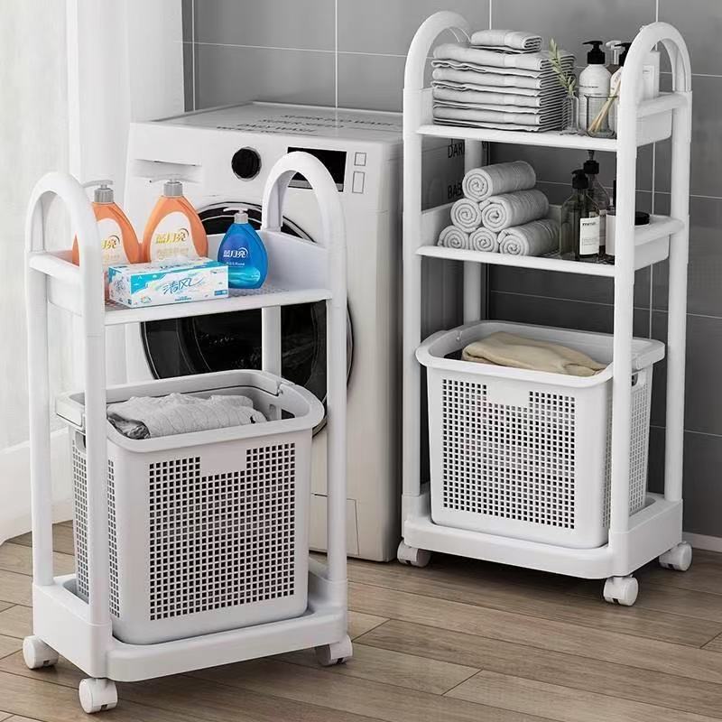 Trolley Toilet Bathroom Dirty Multi-layer Laundry Basket Storage Cabinet Household Clothes Floor Bathroom Storage Rack