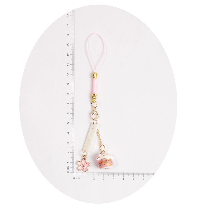 Xinfeng japonés suave chica fortuna gato suerte bendición chica corazón Cadena de teléfono móvil U disco colgante bolsa colgante