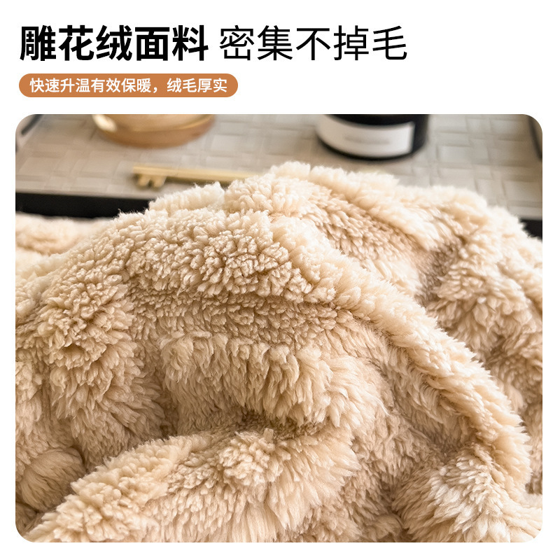 Comercio exterior transfronterizo tallado mantas de peluche gruesas sofá siesta cubierta mantas sábanas de peluche de coral manta pequeña al por mayor