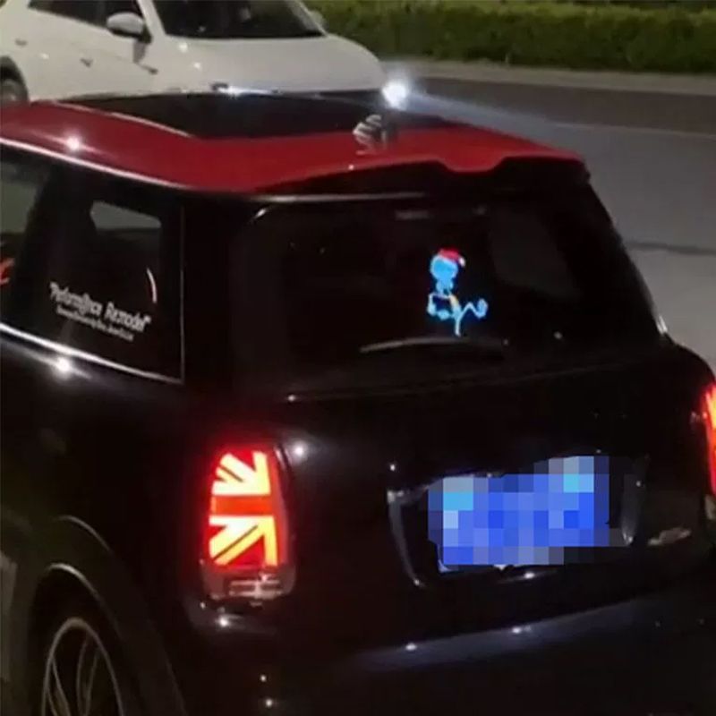 RXJ 자동차 후면 창 유리 LED 표현 화면 후면 앞 유리 인터넷 빨간색 디스플레이 USB 자동차 GIF 표현 빛 동적