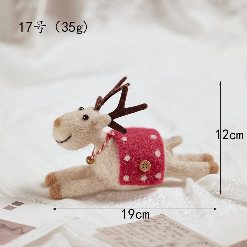 Adornos de fieltro de lana de Navidad acabados, muñeco de nieve anciano, muñeca, alce, decoraciones de Navidad para escritorio, regalos de Navidad