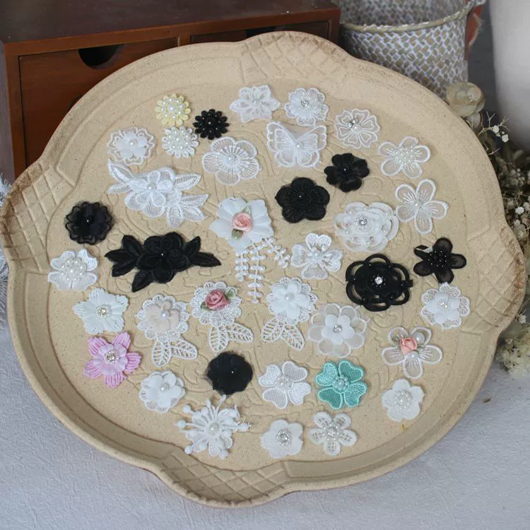Оптовая продажа, маленькая цветочная сетка с вышивкой, водорастворимая кружевная ткань, нашивка, украшение, свадебное платье, обувь, детская одежда, аксессуары для ремонта отверстий