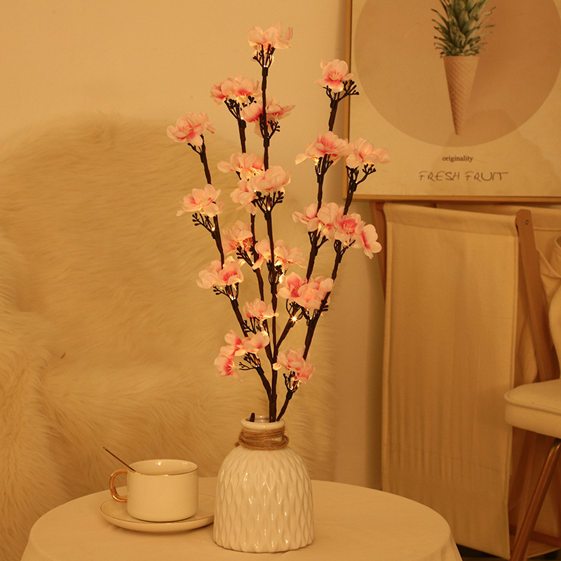 국경 간 시뮬레이션 분기 램프 침실 레이아웃 창조적 인 데스크탑 야간 조명 홈스테이 장식 LED 꽃꽂이 램프 끈 도매