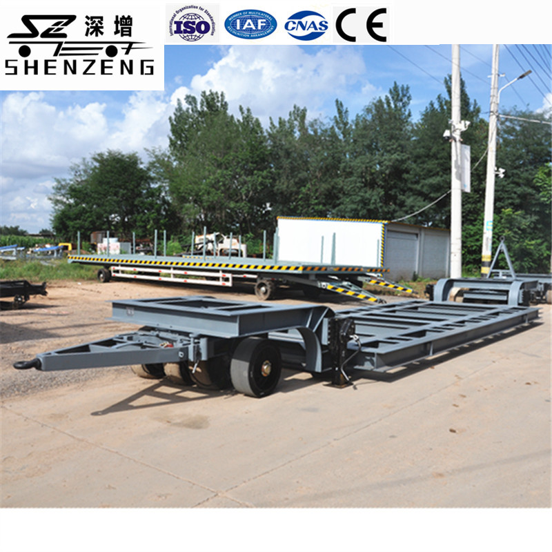 20吨双向牵引下沉式可移动平板运输拖车 骨架式下沉超低平板拖车