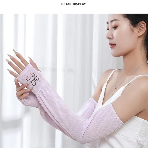 Summer Spring Ice Sleeve Sun Protection Rabbit Ice Silk Sleeve Sleeve Cover Women Thin Model UV Sleeve Net Arm Glove Women