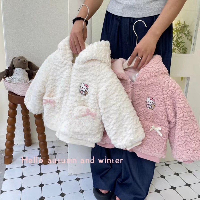 Child Star Yuan Niña Abrigo de lana Invierno Ropa coreana Ropa para niños Chicas Cute con capucha Top Pantalones Traje Ropa de invierno