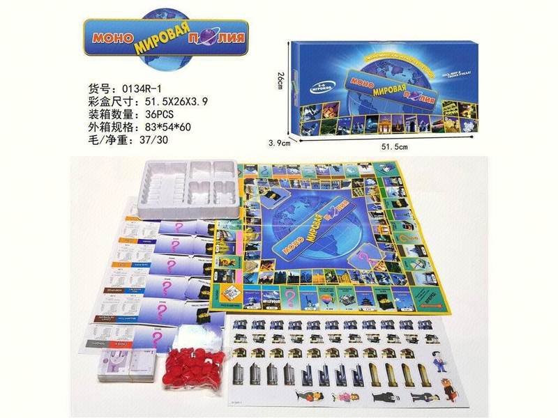 外贸俄语版 大富翁世界之旅桌游游戏 俄罗斯语卡牌|undefined