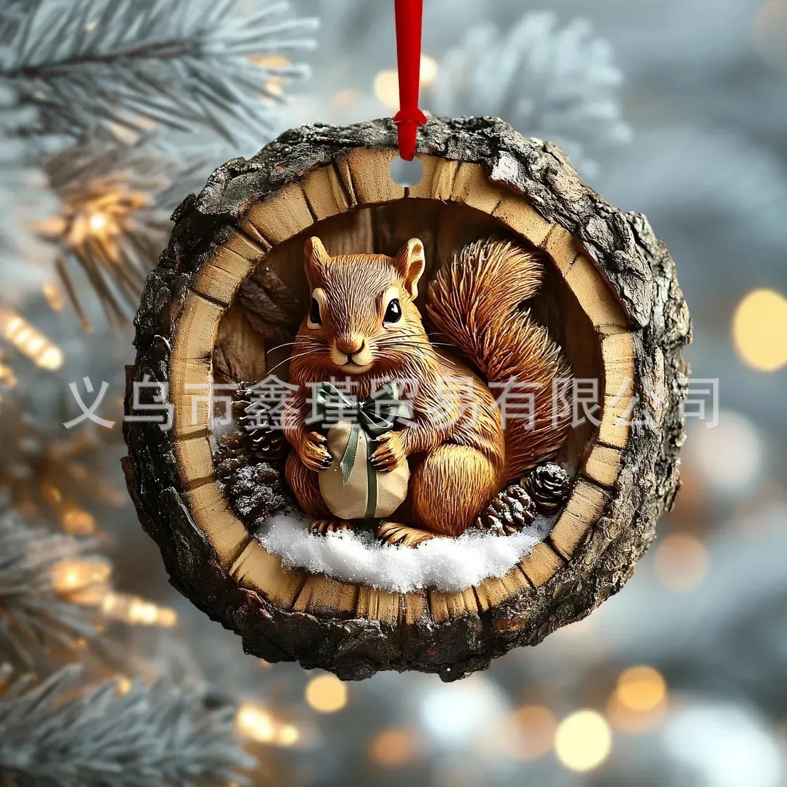 Explosiones transfronterizas mapache erizo decoraciones de árbol de Navidad búho decoraciones de Navidad colgantes planos acrílicos image 15