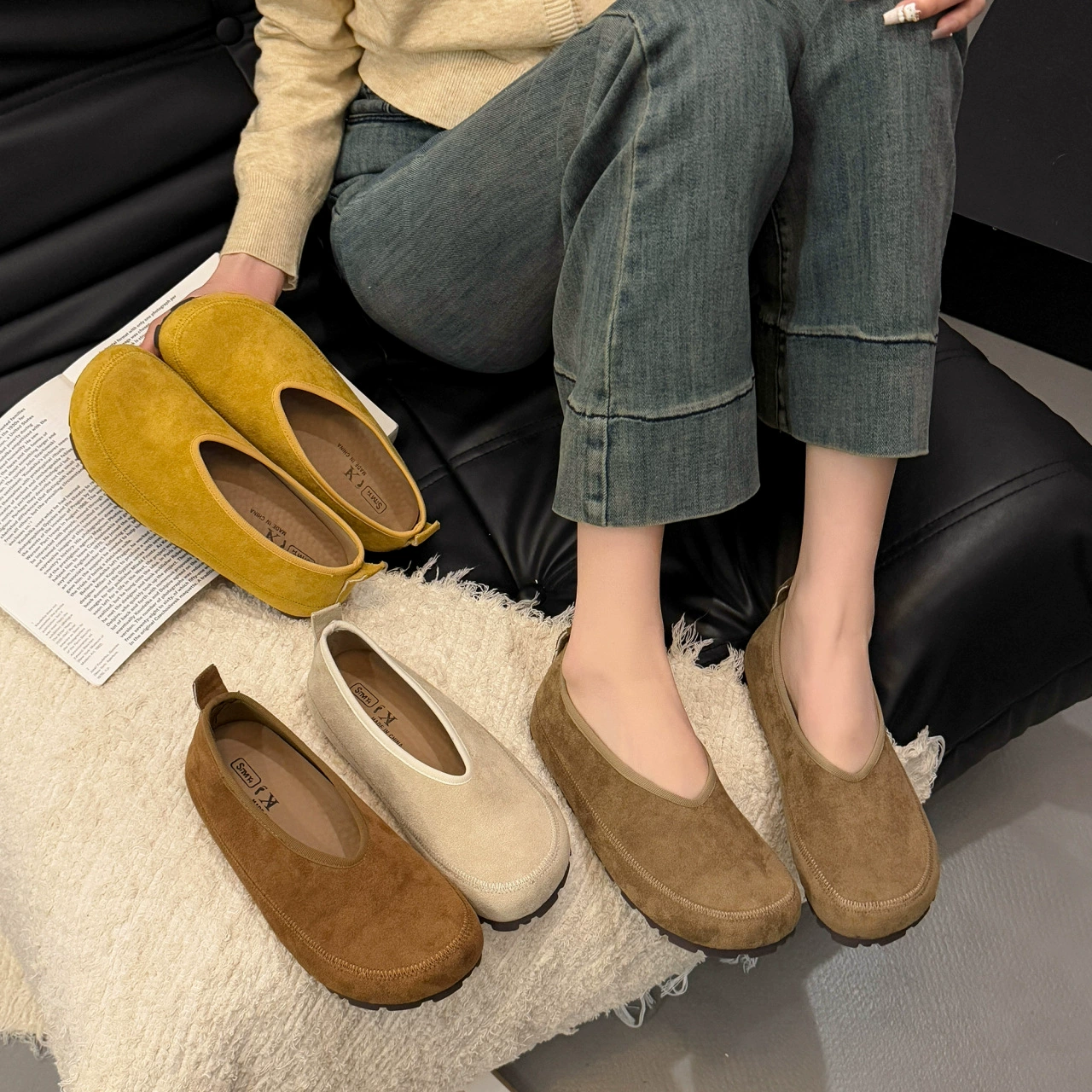 2025 ранняя весна новая повседневная женская обувь плоская подошва мягкая подошва молочная обувь женская модная и удобная женская обувь