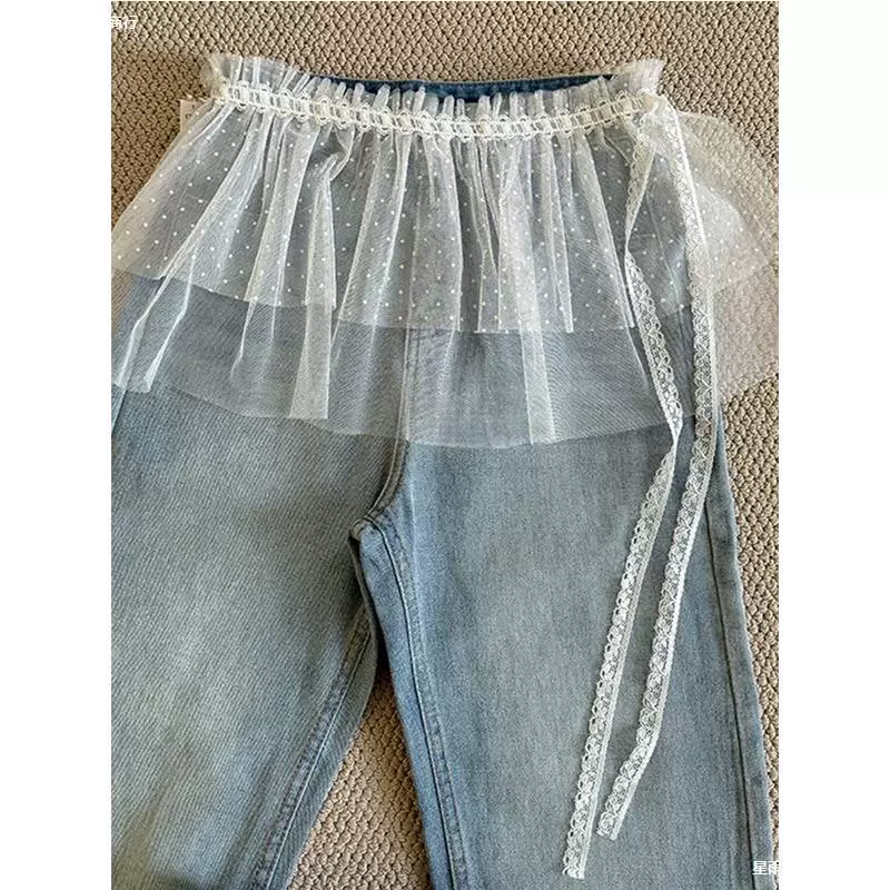 Корейская кружевная занавеска для девочек осень-зима 2024 новый стиль под дном