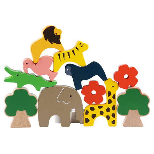 Multi-play animal seesaw balance beam baby early education Jenga Jenga 3-4-5-6 years old wooden toy