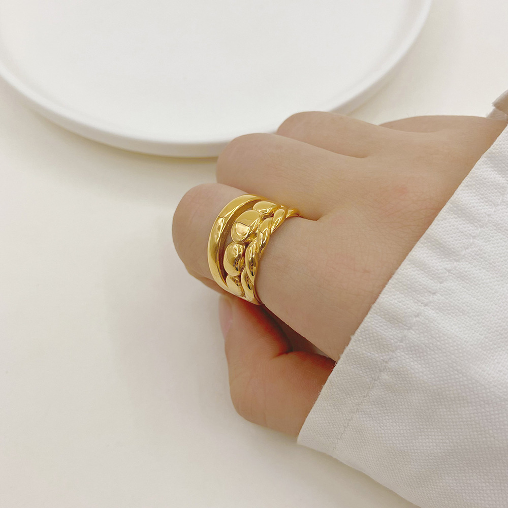 Fashion Geometric Stainless Steel Plating Rings 1 Piece