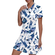 亚马逊欧美时尚休闲短袖高尔夫球服网球球服透气舒适短款轻盈