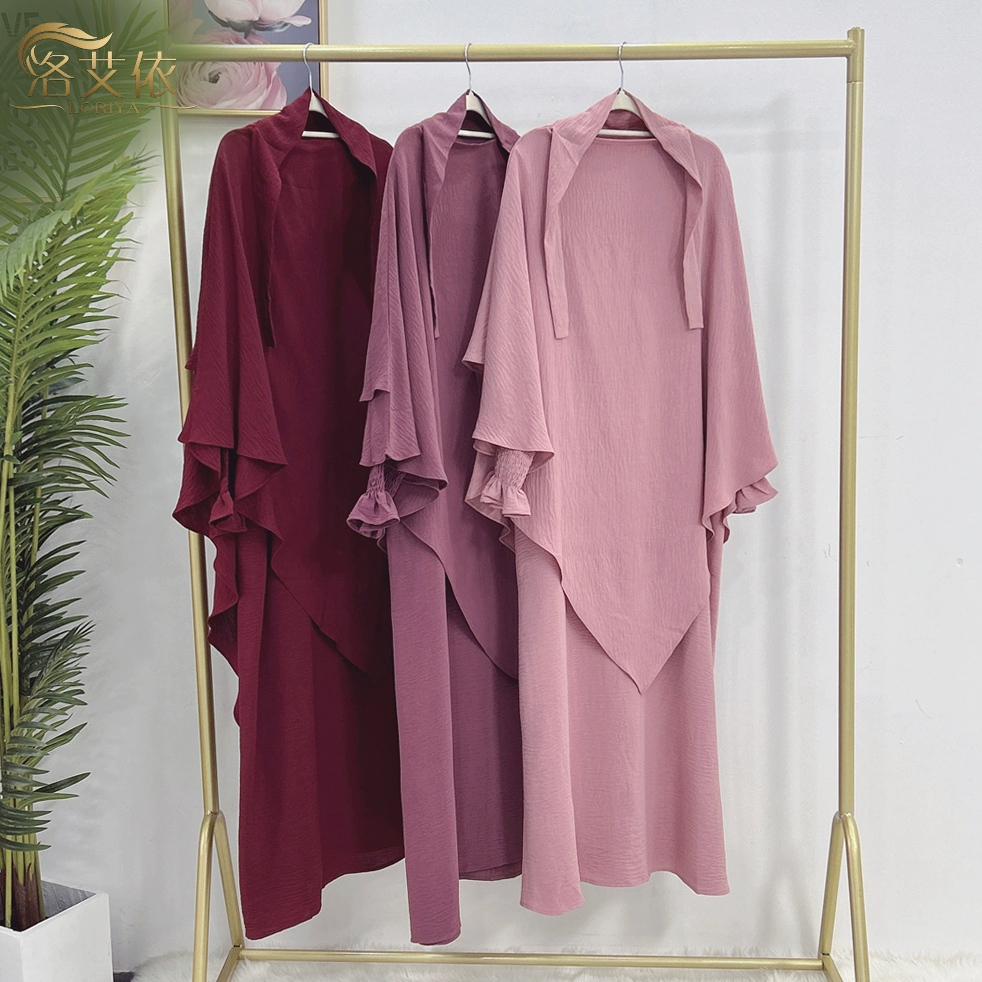 2023loriya AliExpress Amazon Дубай Турция Однотонное платье плюс платок LR591 + HJ908