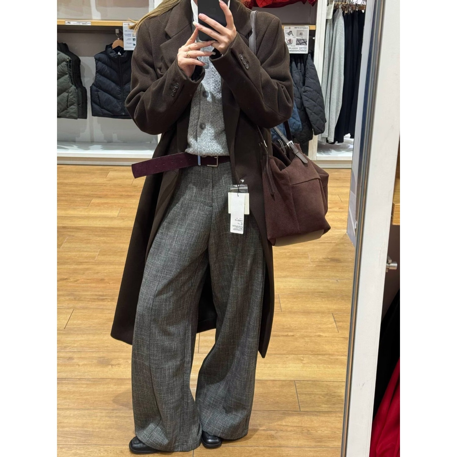 Old Money Style Bamboo Gray Woolen Trousers Men's Autum Trendyy Cleanfit Loose Draped Casual Pants 2025 New Style