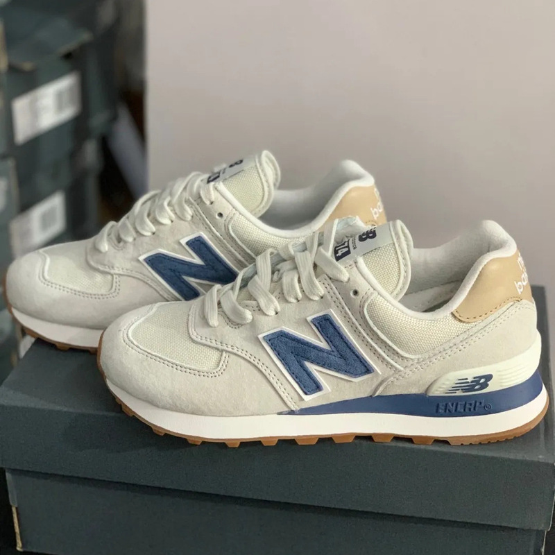 Putian Shoes Pure Original New Bailun NB574 Men's and Women's Shoes Yuanzu Grey Retro Breathable Low-Top Casual Sports Running Shoes