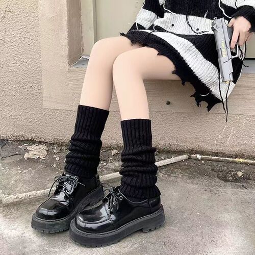 White Socks for Women - Spring, Summer, Autumn, Winter Knitted Cables Socks, Slimming, Fashionable, Versatile, Simple, Leg Socks, Warm Women's Socks