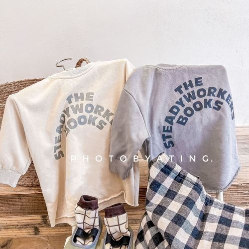 2024 new children's clothing spring clothing children's spring Korean style mid-length sweatshirt boys and girls bottoming shirt 12