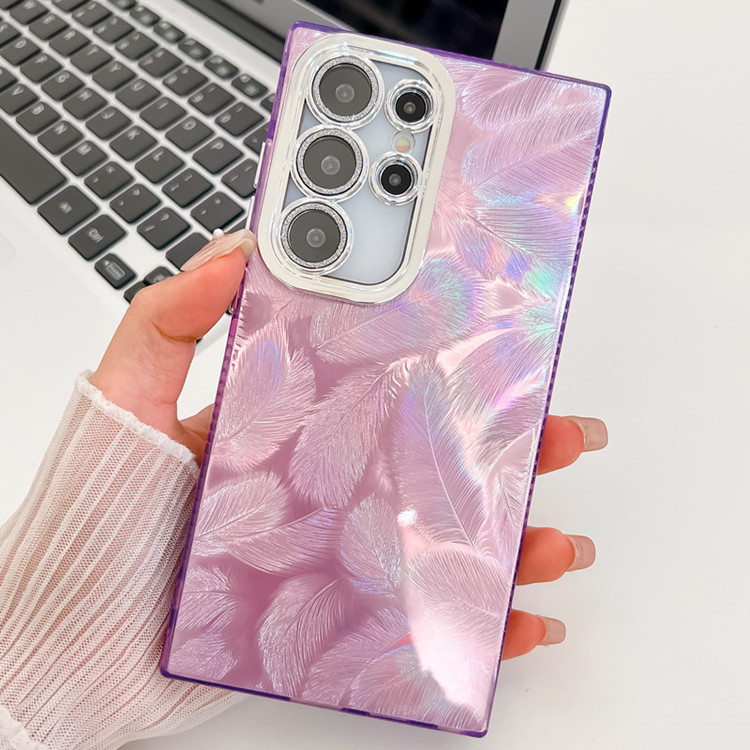 Suitable for Samsung S26Ultra Mobile Phone Case, Laser Feather Imd Electroplated Lens Film, All-Inclusive New A55 Protective Case Suitable for Samsung S26Ultra Mobile Phone Case, Laser Feather Imd Electroplated Lens Film, All-Inclusive New A55 Protective Case