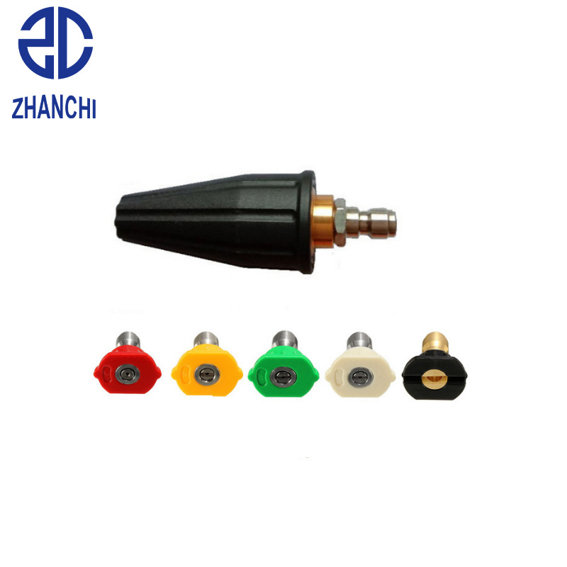 跨境热卖高压洗车水枪1/4快插角度出水莲花涡轮喷头枪泡沫枪套装