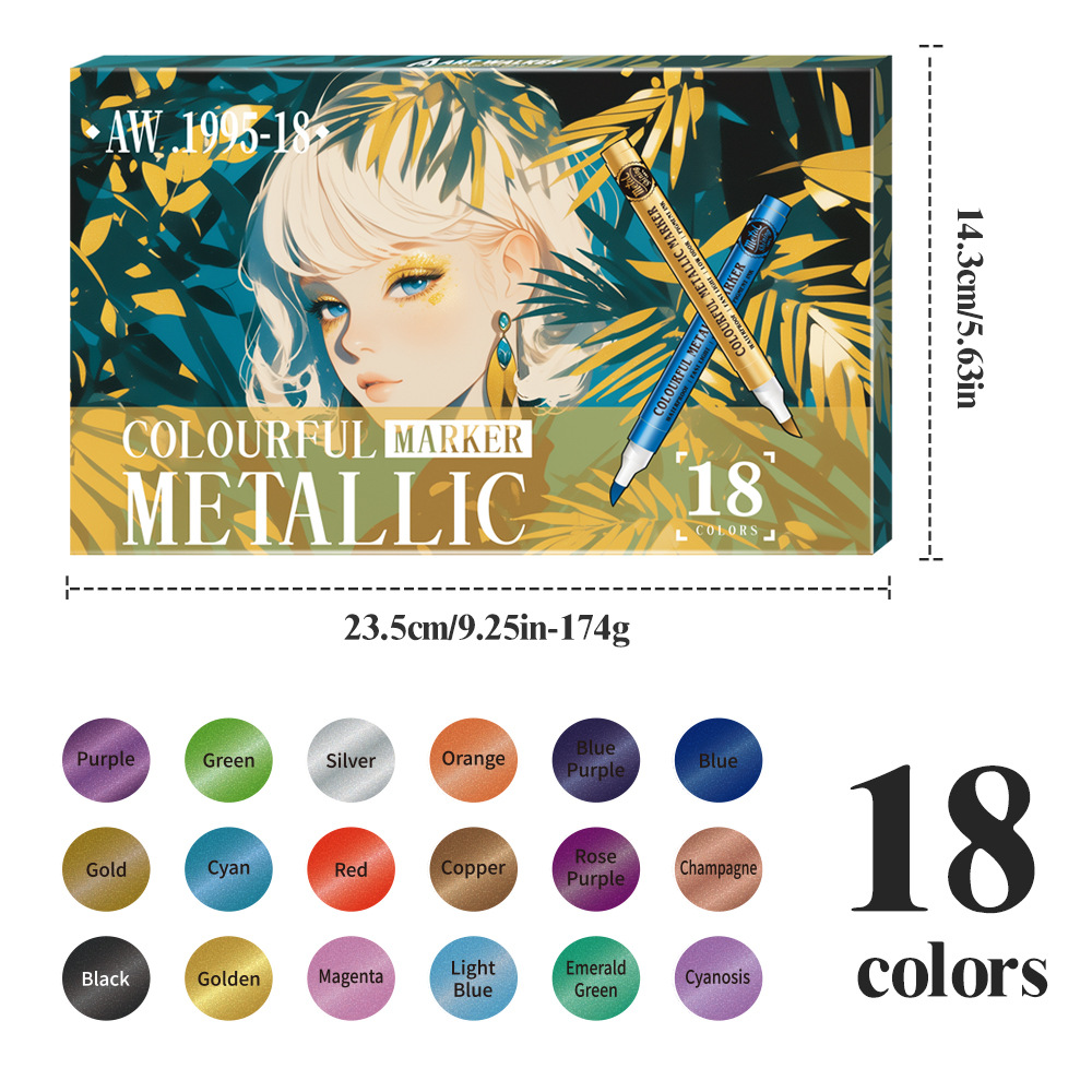 Marcador de metal DIY modelo de tarjetas de saludos de contabilidad de acrílico colorido blando caligrafía impermeable hermosa pluma