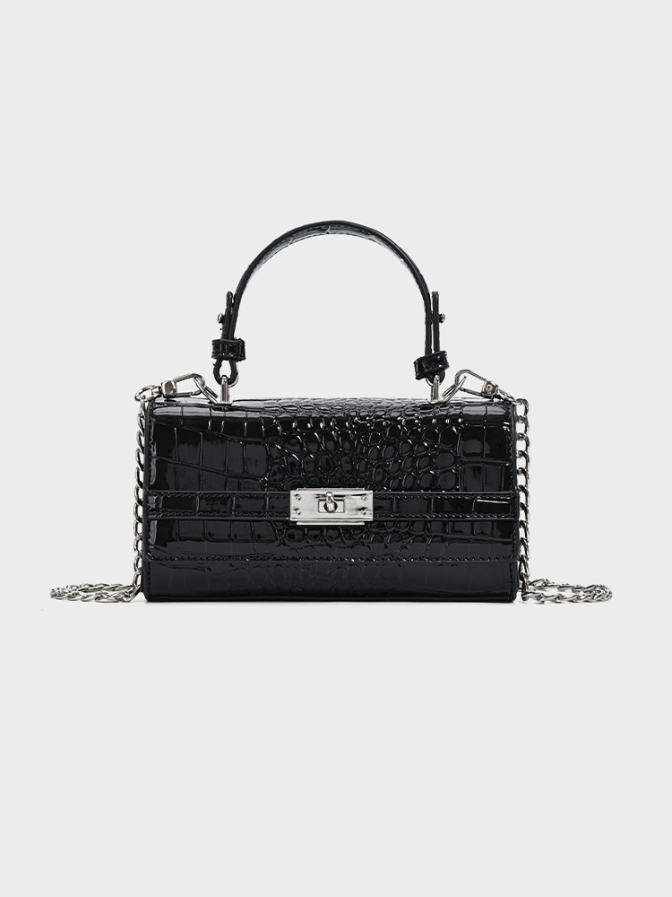 One-Shoulder Bag, Crocodile Print, Compact Chic, One-Shoulder Style