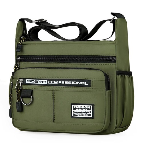 Men's New Large Capacity Shoulder Crossbody Bag Multilayer Business Commute Backpack for Street Business Money Purse Lightweight