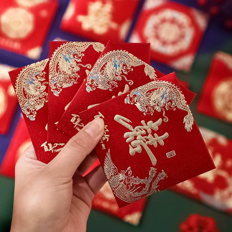 Квадратный маленький красный конверт для свадьбы