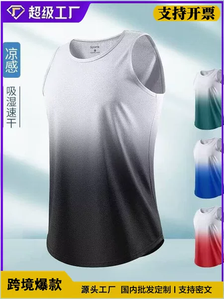 Cross-Border Foreign Trade Fitness Clothing Men's Quick-Drying Vest Sportswear Basketball Equipment Training Running Sleeveless T-Shirt Summer