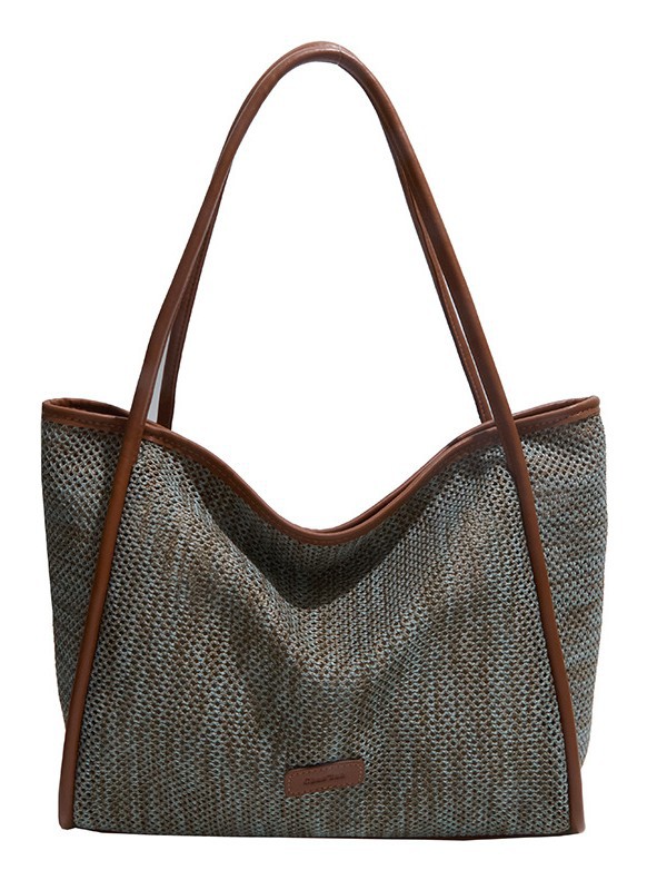 Bolsa de tejido de gran capacidad para mujeres 2026 nueva moda de vacaciones de playa bolsas de brazo de viaje ocio bolsas de hombro image 6