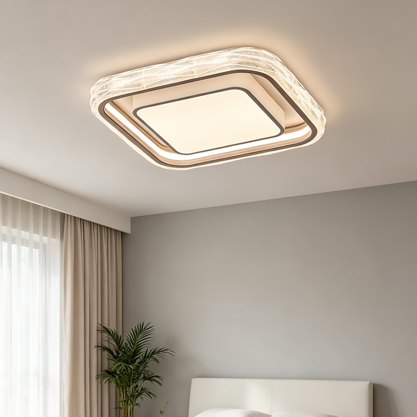 Luz de techo de la sala de estar nueva luz moderna lujosa alta sensación de sala de estar dormitorio comedor lámpara de protección de ojos 055L