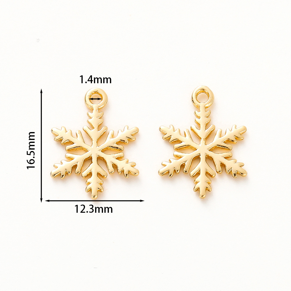 3g Weight Pendant Jewelry Making Type 12.3*16.5MM Jewelry Making Size DIY Jewelry Accessories Classification 10 Pieces, 1 Piece Quantity Copper Material Snowflake Pattern Plating Design Casual, Elegant, Simple Style Style 10 Pieces 1 Piece 12.3*16.5MM Copper Snowflake Pendant 9